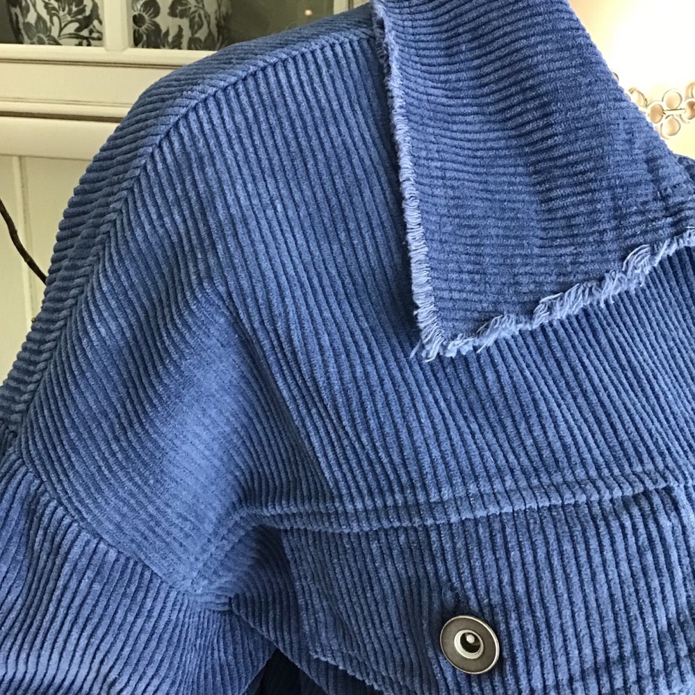 OVERSIZED BOYFRIEND CORDUROY JACKET BLUE - Picture 3 of 9